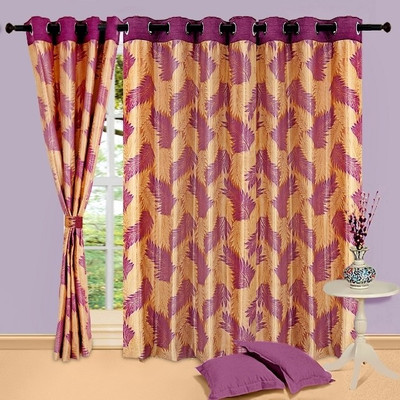 

Cortina 210 cm (7 ft) Polyester Door Curtain (Pack Of 2)(Solid, Purple)