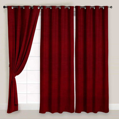 

Shivam Concepts 213 cm (7 ft) Polyester Door Curtain (Pack Of 3)(Plain, Red)
