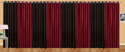 

Stella Creations 152 cm (5 ft) Polyester Window Curtain (Pack Of 8)(Solid, Brown, Maroon)