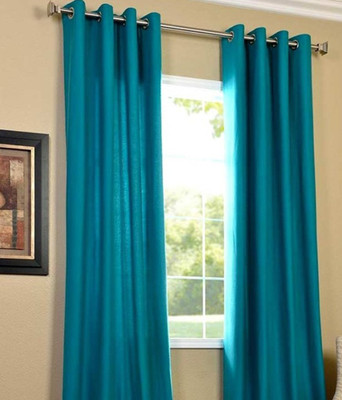 

Jojo Designs 152 cm (5 ft) Polyester Window Curtain (Pack Of 2)(Plain, Blue)