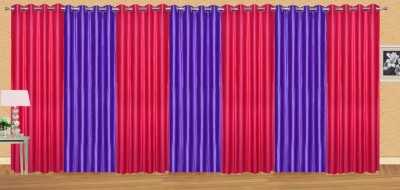 

Ville Style 153 cm (5 ft) Polyester Window Curtain (Pack Of 7)(Solid, Pink, Blue), Blue;pink