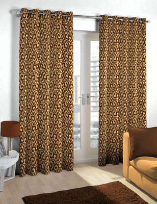 

Skipper 214 cm (7 ft) Polyester Door Curtain Single Curtain(Motif, Brown)