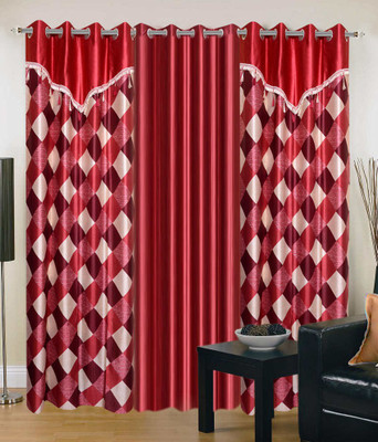 

JT International 213.36 cm (7 ft) Polyester Door Curtain (Pack Of 2)(Floral, Multicolor)