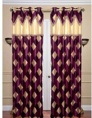 Handloom Hub Polyester Door Curtain 210 cm (6 ft) Pack of 2(Geometric Purple) Handloom Hub Polyester Door Curtain 210 cm (6 ft) Pack of 2(Geometric Purple)