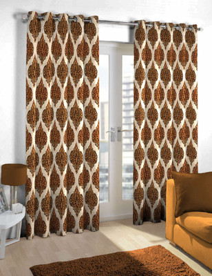 

Skipper 213.36 cm (7 ft) Polyester Door Curtain (Pack Of 2)(Motif, Brown)