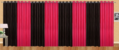 

Ville Style 275 cm (9 ft) Polyester Long Door Curtain (Pack Of 8)(Solid, Brown, Pink)