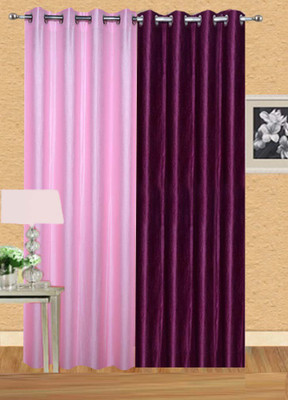 

Ville Style 275 cm (9 ft) Polyester Long Door Curtain (Pack Of 2)(Solid, Pink, Purple)