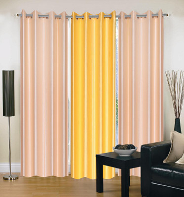 43% OFF on Madhav product 212 cm (7 ft) Polyester Door Curtain (Pack Of 3)(Solid, Multicolor)
