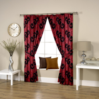 

Threadmix 152 cm (5 ft) Polyester Window Curtain Single Curtain(Abstract, Maroon)
