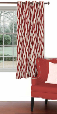 

Skipper 153 cm (5 ft) Blends Window Curtain Single Curtain(Geometric, Red)