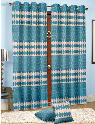 

Cortina 210 cm (7 ft) Jacquard Door Curtain Single Curtain(Geometric, Multicolor)