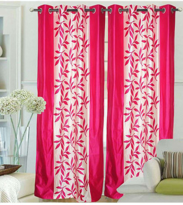

Kdecor 84 inch (3 ft) Polyester Window Curtain Single Curtain(Printed, Pink)