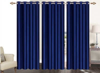 

Furnishing Zone 152 cm (5 ft) Polyester Window Curtain (Pack Of 3)(Plain, Blue)