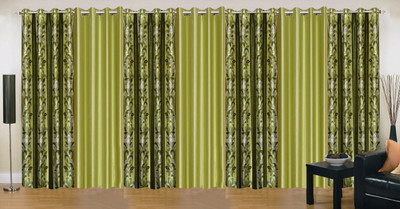 

Ville Style 275 cm (9 ft) Polyester Long Door Curtain (Pack Of 7)(Abstract, Green)