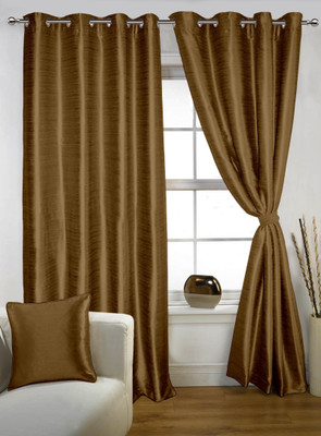 

Lushomes 274.32 cm (9 ft) Polyester Long Door Curtain Single Curtain(Plain, Coffee)