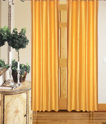 

PariHomefurnishing 274 cm (9 ft) Polyester Long Door Curtain (Pack Of 2)(Self Design, Yellow)