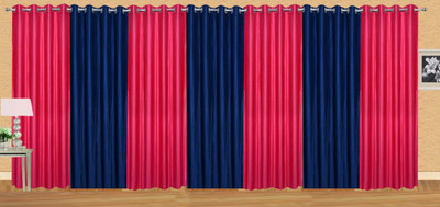 

Ville Style 153 cm (5 ft) Polyester Window Curtain (Pack Of 7)(Solid, Pink, Purple)