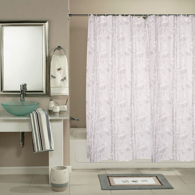 

Katwa Clasic 198 cm (6 ft) PVC Shower Curtain Single Curtain(Printed, Grey)