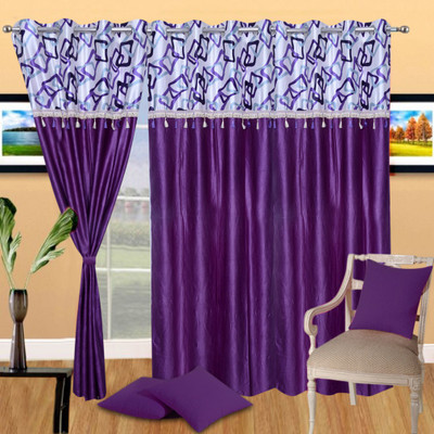 

Excel Bazaar 214 cm (7 ft) Polycotton Door Curtain (Pack Of 3)(Plain, Purple)