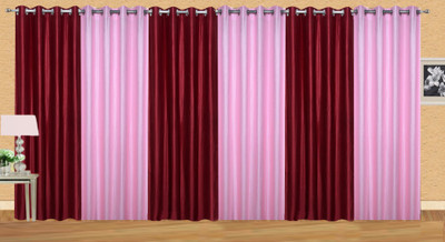 

Ville Style 214 cm (7 ft) Polyester Door Curtain (Pack Of 6)(Solid, Maroon, Pink)