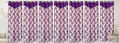 

Stella Creations 275 cm (9 ft) Polyester Long Door Curtain (Pack Of 7)(Printed, Blue)