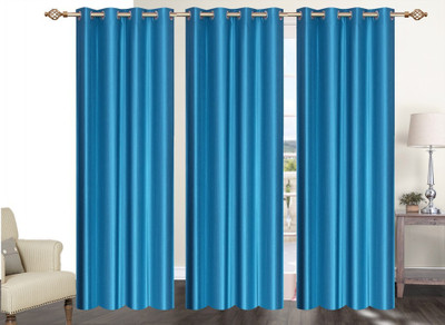 

Furnishing Zone 274 cm (9 ft) Polyester Long Door Curtain (Pack Of 3)(Plain, Light Blue)