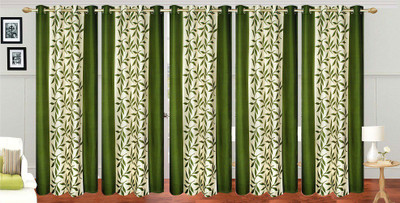 

Ville Style 275 cm (9 ft) Polyester Long Door Curtain (Pack Of 5)(Floral, Green)