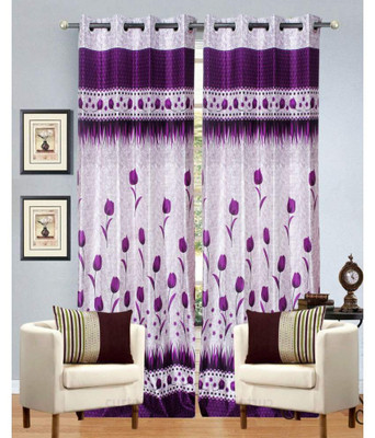 

Excel Bazaar 214 cm (7 ft) Polyester Door Curtain (Pack Of 2)(Floral, Purple)