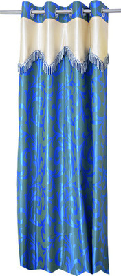 

Trendy Home 212 cm (7 ft) Polyester Door Curtain Single Curtain(Printed, Blue)