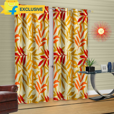 

Cortina 210 cm (7 ft) Polyester Door Curtain (Pack Of 2)(Floral, Multicolor)