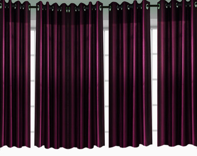 

India Furnish 153 cm (5 ft) Polyester Window Curtain (Pack Of 5)(Floral, Purple)