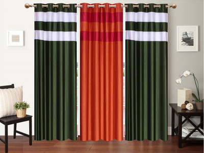 

Furnishing Zone 274 cm (9 ft) Polyester Long Door Curtain (Pack Of 3)(Plain, Multicolor)