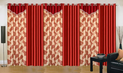 

Ville Style 214 cm (7 ft) Polyester Door Curtain (Pack Of 6)(Abstract, Red)