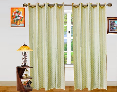 Dekor World 215 cm (7 ft) Polyester Door Curtain (Pack Of 2)(Geometric, White) Dekor World 215 cm (7 ft) Polyester Door Curtain (Pack Of 2)(Geometric, White)