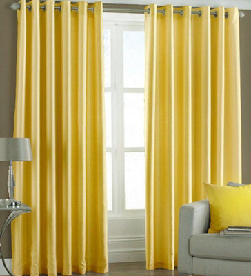 

Excel Bazaar 214 cm (7 ft) Polyester Door Curtain (Pack Of 2)(Plain, Yellow)