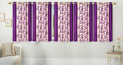 

Ville Style 153 cm (5 ft) Polyester Window Curtain (Pack Of 5)(Floral, Purple)
