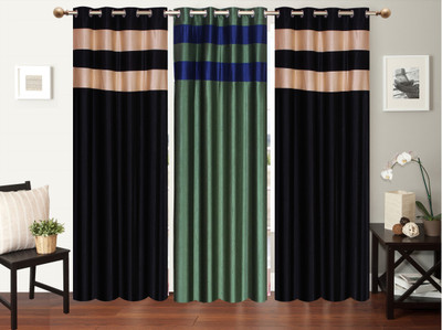 

Furnishing Zone 274 cm (9 ft) Polyester Long Door Curtain (Pack Of 3)(Plain, Multicolor)