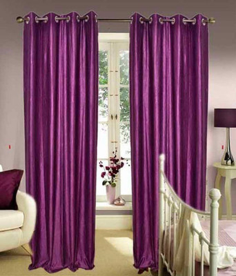

Jojo Designs 152 cm (5 ft) Polyester Window Curtain (Pack Of 2)(Plain, Purple)