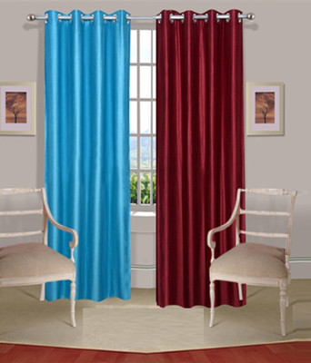

Excel Bazaar 275 cm (9 ft) Polyester Long Door Curtain (Pack Of 2)(Solid, Aqua, Maroon)