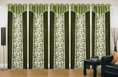 

Ville Style 214 cm (7 ft) Polyester Door Curtain (Pack Of 5)(Floral, Green)