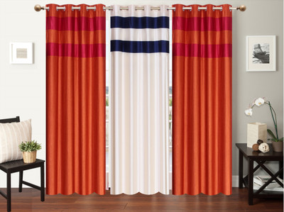 

Furnishing Zone 152 cm (5 ft) Polyester Window Curtain (Pack Of 3)(Plain, Multicolor)