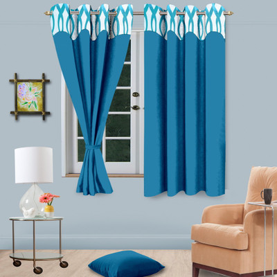 

Vorhang 150 cm (5 ft) Polyester Window Curtain Single Curtain(Solid, Blue)