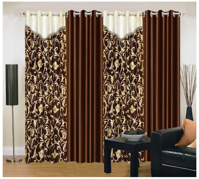 

Super India 274 cm (9 ft) Polyester Long Door Curtain (Pack Of 4)(Plain, Brown)