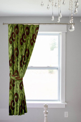 

Threadmix 152 cm (5 ft) Polyester Window Curtain Single Curtain(Abstract, Green)