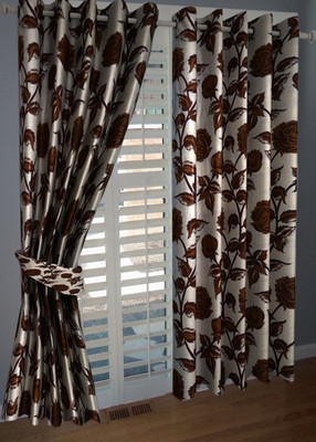 

PHome Decor 152 cm (5 ft) Polyester Window Curtain (Pack Of 2)(Floral, Multicolor)