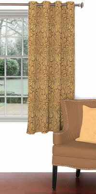 

Skipper 153 cm (5 ft) Blends Window Curtain Single Curtain(Floral, Brown)