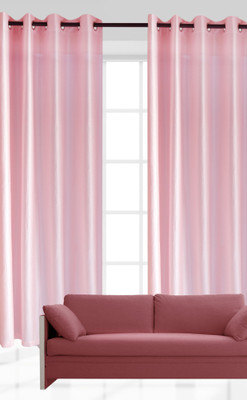 

India Furnish 213 cm (7 ft) Polyester Door Curtain (Pack Of 6)(Floral, Pink)