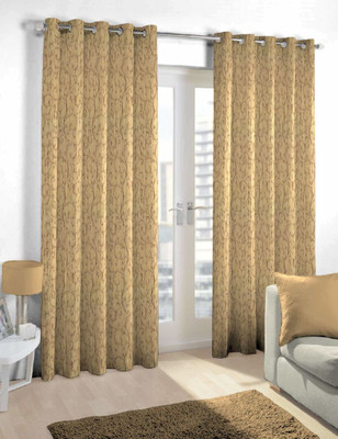 

Skipper 275 cm (9 ft) Blends Long Door Curtain Single Curtain(Motif, Brown)