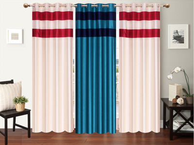 

Furnishing Zone 213 cm (7 ft) Polyester Door Curtain (Pack Of 3)(Plain, Multicolor)