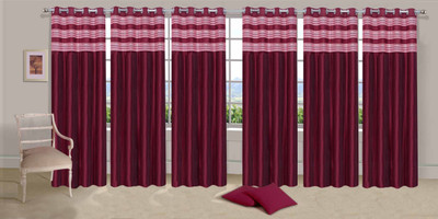 

Ville Style 275 cm (9 ft) Polyester Long Door Curtain (Pack Of 6)(Solid, Maroon)